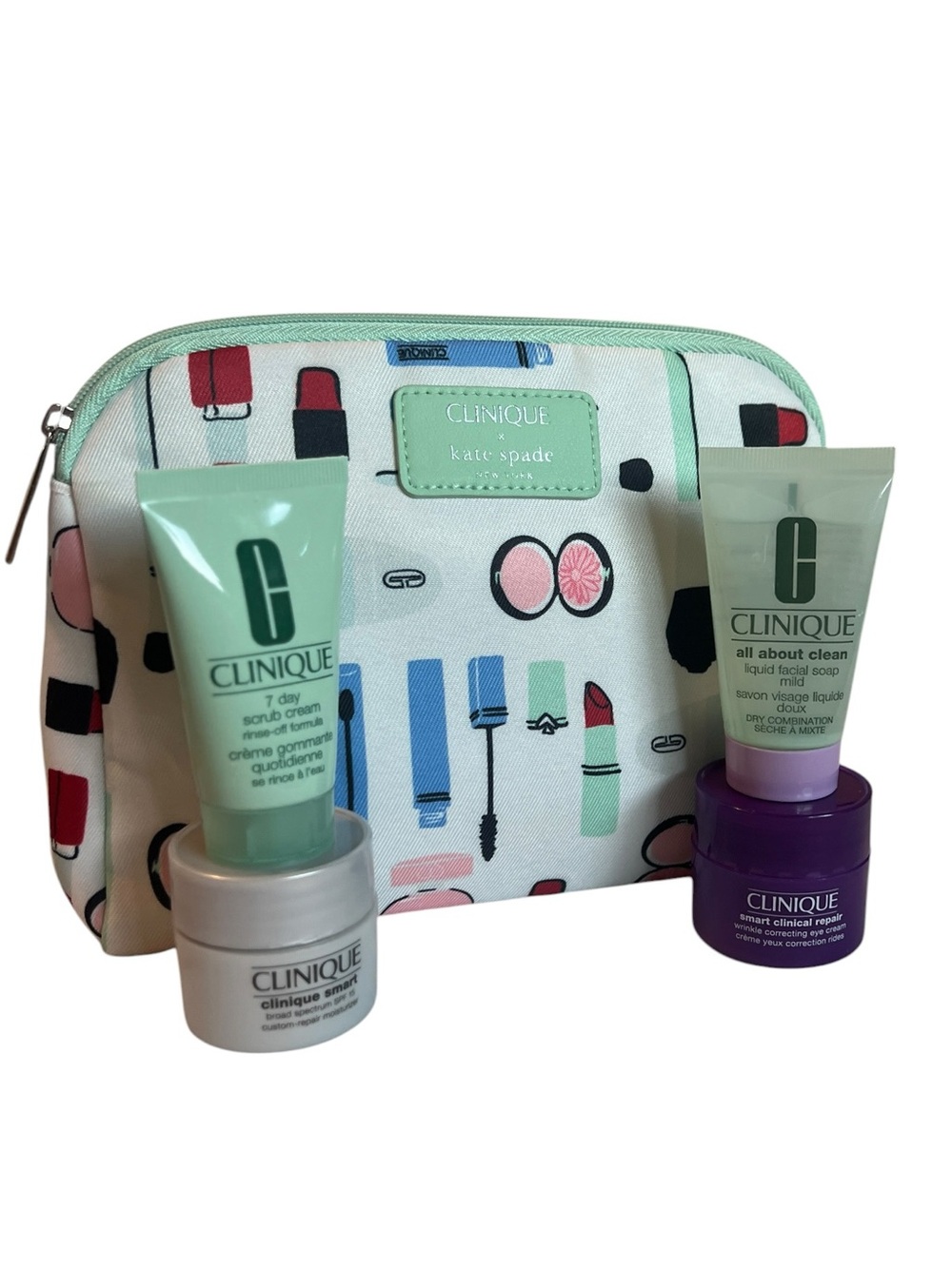 Clinique x Kate Spade 4-Pc Skincare Set with Cosmetics Makeup Bag
